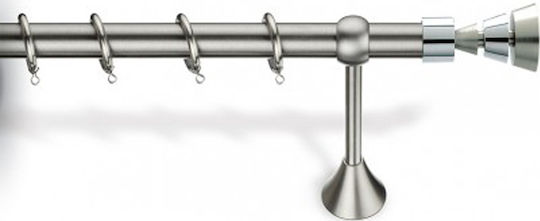 Viobrass Metallisch Vorhangstange Doppel mit Schiene Φ25mm 220cm Nickel Matte