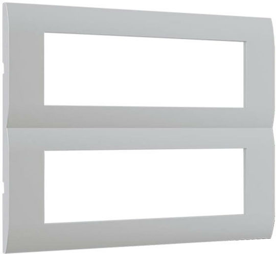 Aca Modys Πλαίσιο Διακόπτη 2 Θέσεων Οριζόντιας Τοποθέτησης 2x7 Στοιχείων σε Γκρι Χρώμα 10101420437