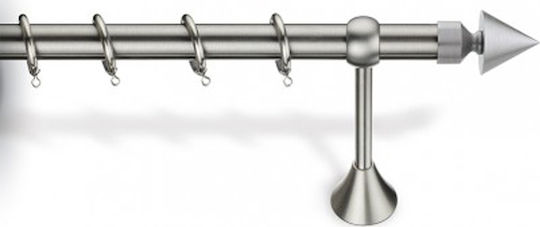 Viobrass Metallic Curtain Pole Single Φ25mm 300cm Nickel Matte