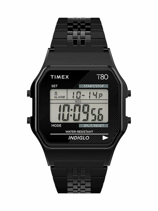Timex T80 Digital Men's Watch 34mm Battery Black