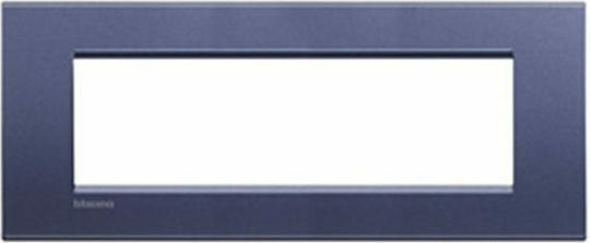 Legrand Bticino Living Light Switch Frame Horizontal Installation 7 Positions in Blue Color LNA4807CB