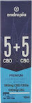 Endropia 5 CBD & 5 CBG Premium Hemp Extract Full Sprectrum 500mg CBD/CBDa & 500mg CBG 10ml