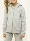 Guess Girls Cotton Hooded Sweatshirt Active with Zipper Gray