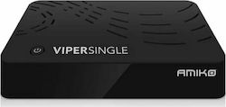 Amiko Satellite Decoder Viper Single Full HD (1080p) DVB-S / DVB-S2 Receiver PVR Functionality & Built-in Wi-Fi Black