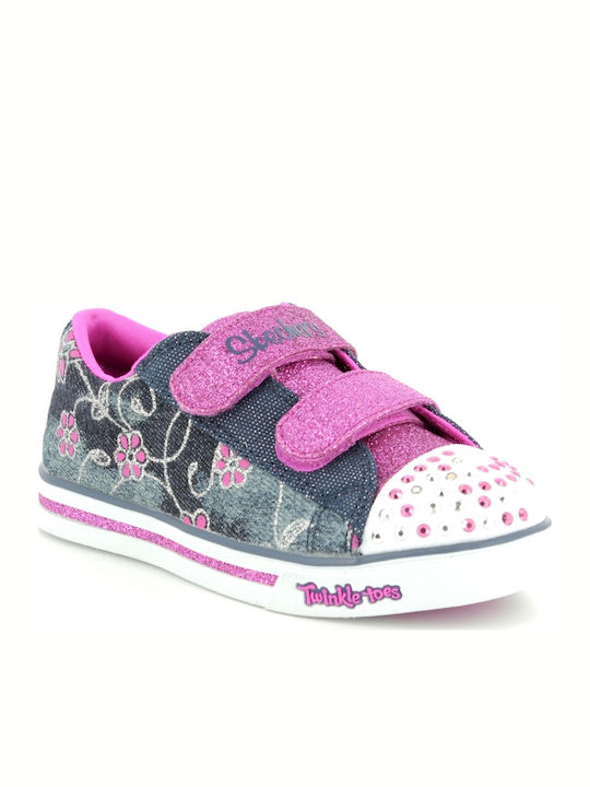 Skechers Twinke Toes Lights Denim Daisy Kids Sneakers for Girls