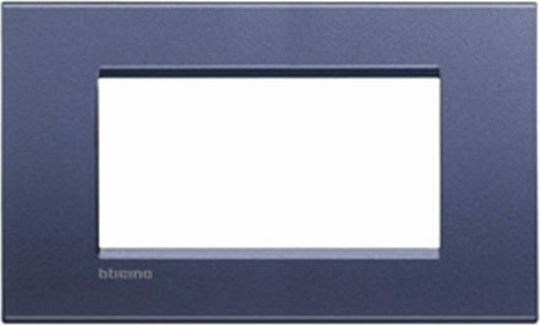 Legrand Bticino Living Light Switch Frame 4 Positions Horizontal Installation in Blue Color LNA4804CB