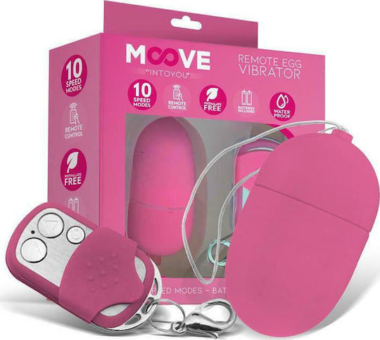 IntoYou Moove Intoyou Medium Vibrating Egg with Remote Control Mini Δονητής Egg με Απομακρυσμένο Έλεγχο 6cm Pink