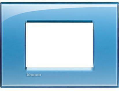 Legrand Bticino Living Light Switch Frame 3 Positions Horizontal Installation in Light Blue Color LNA4803AD
