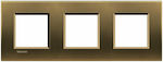 Legrand Bticino Living Light Horizontal Switch Frame 3-Slots Bronze 3x2 Στοιχείων LNA4802M3BZ
