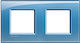 Legrand Bticino Living Light Switch Frame 2 Positions Horizontal Installation 2x2 Elements in Blue Color LNA4802M2AD
