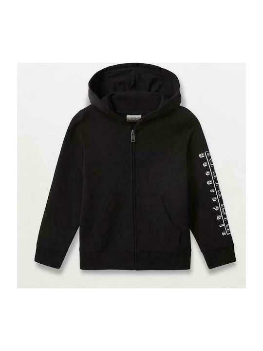 Napapijri Boys Hooded Sweatshirt K Boli with Zipper Black