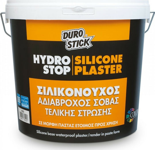 Durostick Σοβάς Plaster Fillers Hydrostop Silicone Plaster Grafiato 2.5mm White ΚΣΠΛΓ25 25kg