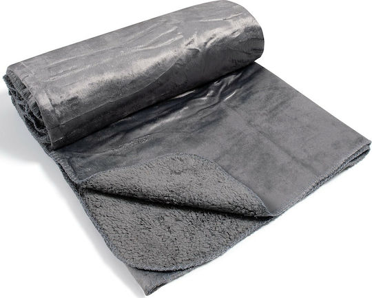 Silk Fashion Velvet Κουβέρτα Fleece Μονή 170x220εκ. Γκρι