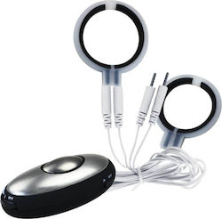 Rimba Electro Play Multi-function Electro Massager with 2 Penis Enhancing Rings pentru Electro-stimulare în Culoare Negru