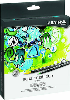 Lyra Aqua Brush Duo Design Markers Multicolour 36pcs