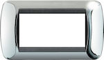 Legrand Bticino Living Light Horizontal Switch Frame 2-Slots Silver 4 Στοιχείων L4804CR