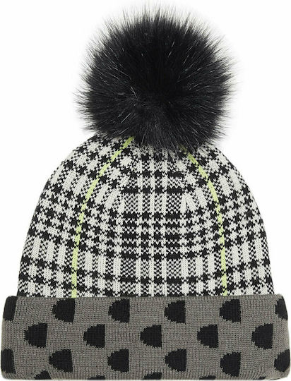 Monogram Pom Pom Beanie Frauen Beanie Gestrickt in Schwarz Farbe