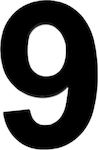 Zogometal House Number 9 Sign Black 7cm Matt