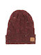Beanie Männer Beanie mit Strickmuster in Burgundisch Farbe