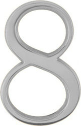 Zogometal House Number 8 Sign Silver 12cm Nickel Matt