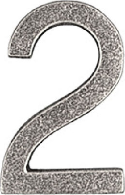 Roline House Number 2 Sign Silver 5.5cm Antique