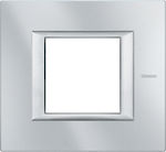 Legrand Axolute Vertical Switch Frame 1-Slot Silver 2 Στοιχείων HA4802HC