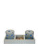 Atmosphera Set of Candle Holders Glass suitable for Tealights in Blue Color 2pcs