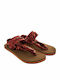 Ditsy Women's Flat Sandals Flatforms in Red Color