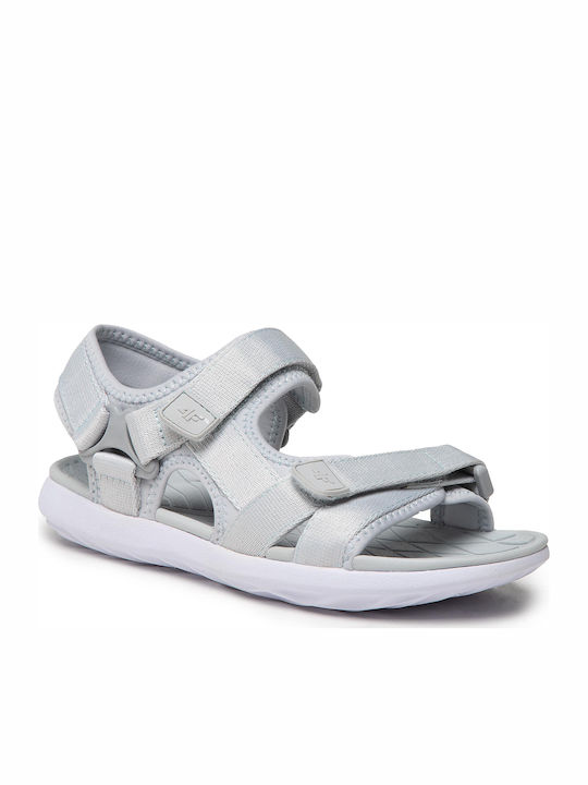 4F Damen Flache Sandalen in Gray Farbe