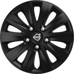 Versaco Car Hubcap Set Rapide Nc with Volvo Emblem 15" 4pcs Black