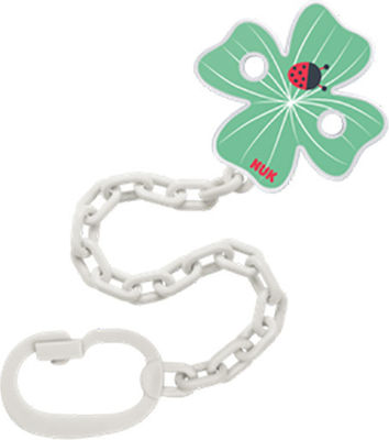 Nuk Chain Pacifier made of Plastic Clover White-Green