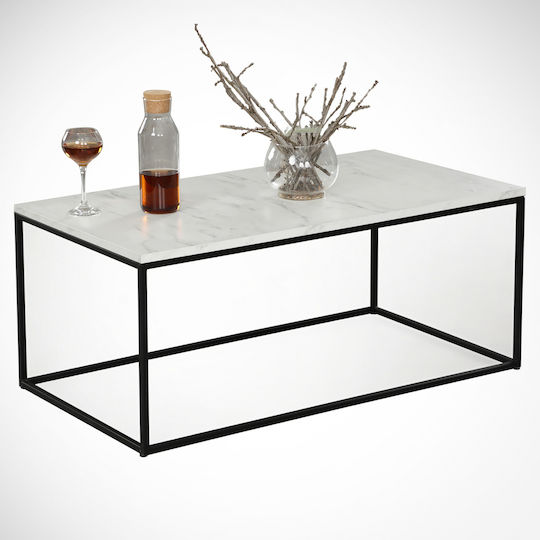 Rechteckig Couchtisch Saffron Holz White / Black B95xT55xH43cm