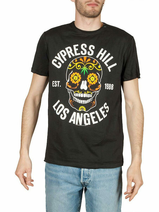 Amplified Cypress Hill Floral Skull T-shirt Ανθρακί