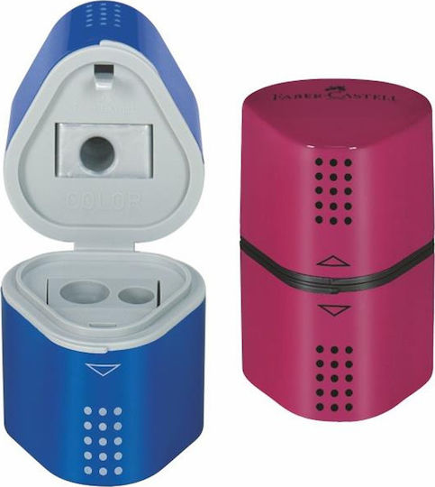 Faber-Castell Grip Plastic Triple Sharpener Barrel (Μiscellaneous Colours) 1pcs
