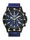 Swiss Alpine Military by Grovana Challenger Watch Chronograph Battery with Blue Leather Strap