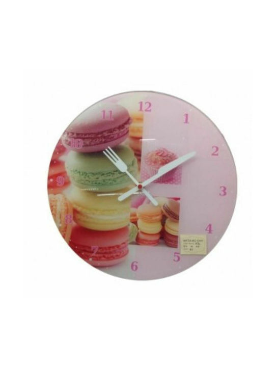 Etoile Wanduhr Glas Rosa Ø30cm