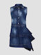 Summer Mini Denim Dress Blue