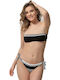 Bikini Set Strapless Top & Slip Bottom Rhea with Detachable Straps Black