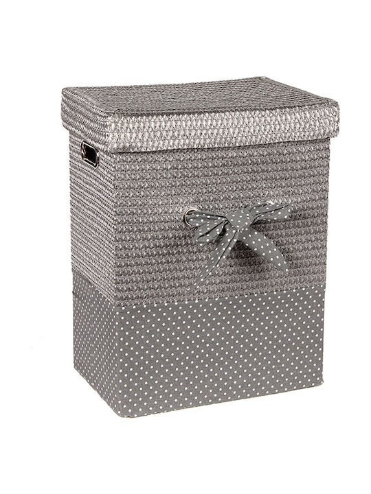 Keskor Fabric Laundry Basket with Lid 37x27x48cm Gray