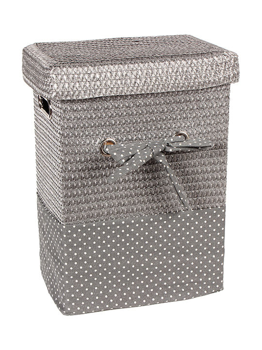 Keskor Fabric Laundry Basket with Lid 32x22x43cm Gray