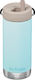 Klean Kanteen TKWide Recyclable Glass Thermos Stainless Steel BPA Free 350ml Light Blue with Straw
