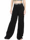 Guess Damen Hochtailliert Stoff Palazzo-Hose Schwarz