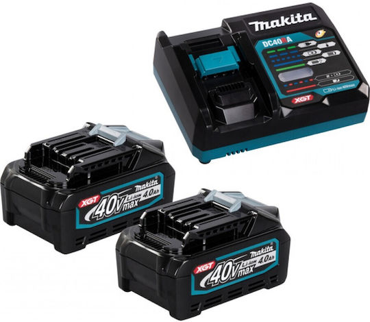 Makita Set 2 Baterii Unelte Litiu 40V Capacitate 4Ah cu Încărcător