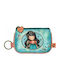 Santoro This One’s For You Kids' Wallet Coin with Zipper & Keychain for Girl Turquoise 1044GJ08