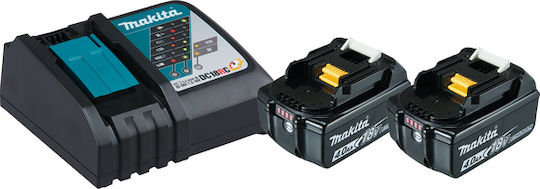 Makita Σετ 2 Μπαταριών Εργαλείου Λιθίου 18V Χωρητικότητας 4Ah με Φορτιστή