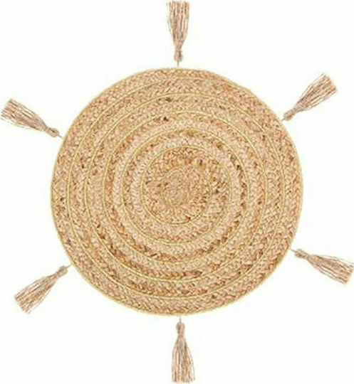 Atmosphera Lurex Platzdeckchen Rund Korbweide Beige 38cm 1Stück