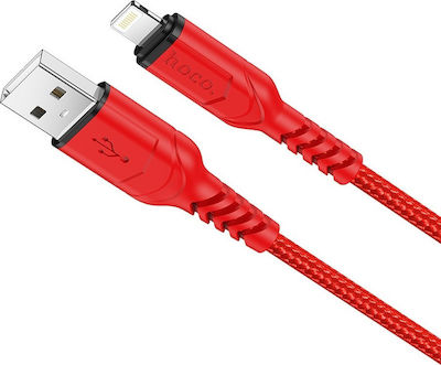 Hoco Victory X59 Braided USB to Lightning Cable Κόκκινο 1m