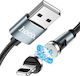 Hoco U94 Braided / Magnetic USB to Lightning Cable Μαύρο 1.2m