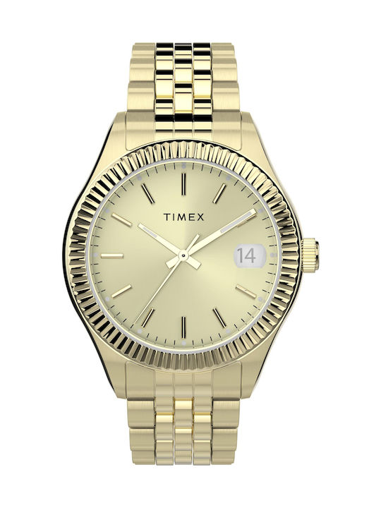 Timex Waterbury Watch with Gold Metal Bracelet