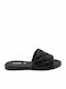Leather Women's Flat Sandals in Black Color